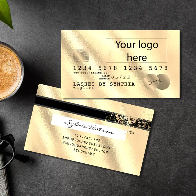 Gold foil Credit Card add your logo | Zazzle