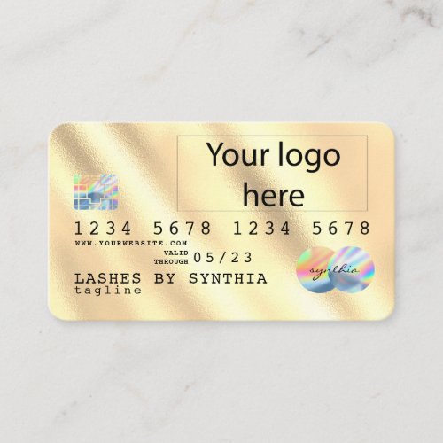 Gold foil Credit Card add your logo hologram