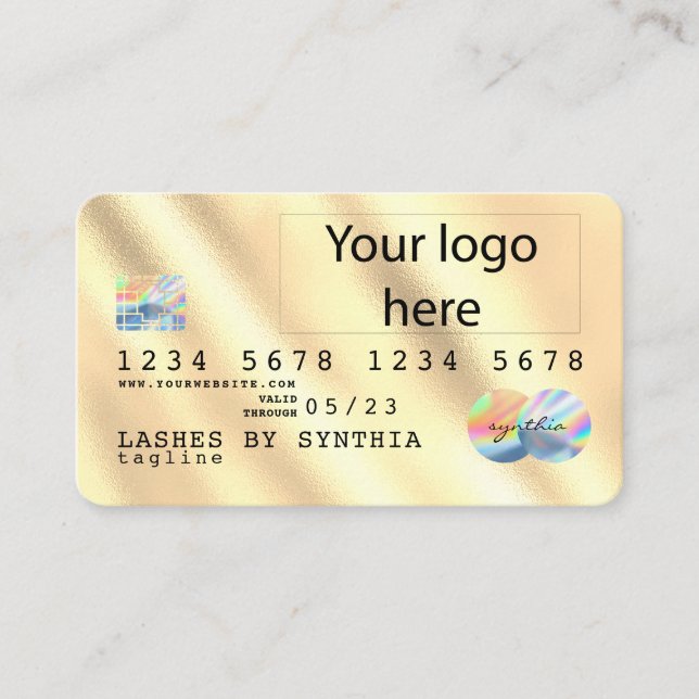 Gold foil Credit Card add your logo hologram (Front)