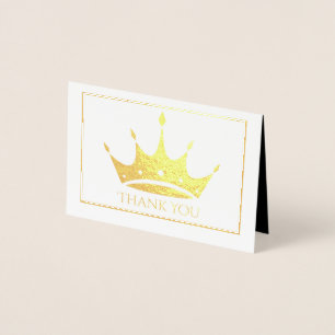 Gold Foil Crown Mini Card-Thank You Card