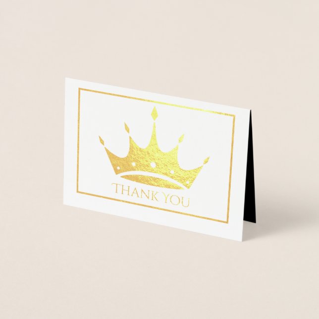 Gold Foil Crown Mini Card-Thank You Card (Front)