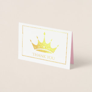 Gold Foil Crown Mini Card-Thank You Foil Card