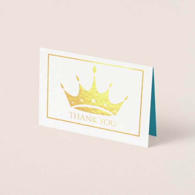 Gold Foil Crown Mini Card-Thank You Foil Card (Front)