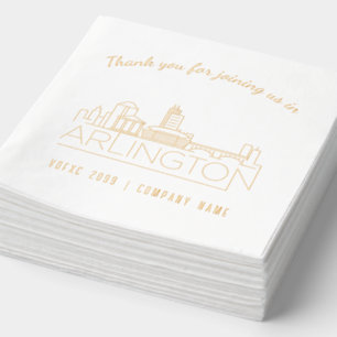 Gold Foil Custom Arlington Corporate Event Napkins