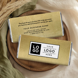 Gold Foil Custom Business Logo Promo Hershey Bar Favors