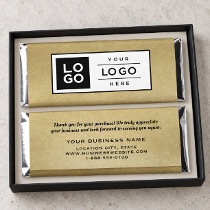 Gold Foil Custom Business Logo Promo Hershey Bar Favors