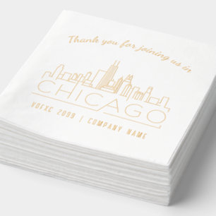 Gold Foil Custom Chicago Corporate Event Napkins