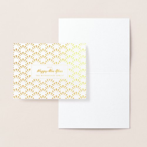 Gold Foil Custom Greeting Art Deco Pattern Foil Card