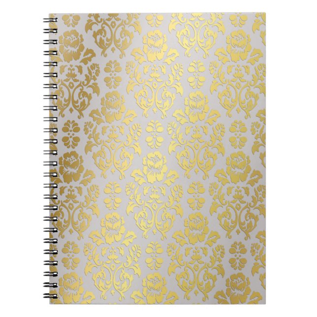 Gold Foil Damask Notebook (Front)