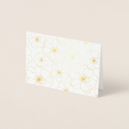 Gold Foil Dancing Flowers Greeting Cards