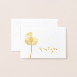 Gold Foil Dandelion Thank You Card