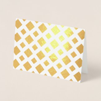 Gold Foil Diamonds on White Lattice Foil Card