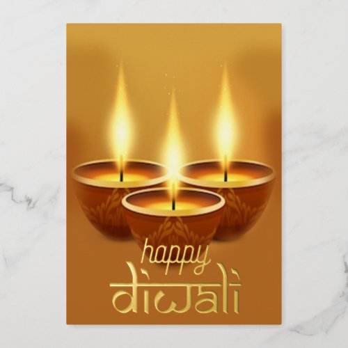 Gold Foil Diwali Greeting Card