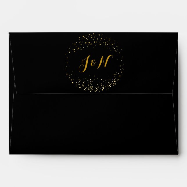 Gold Foil Dot Abstract Modern Circle Chic Envelope (Back (Top Flap))