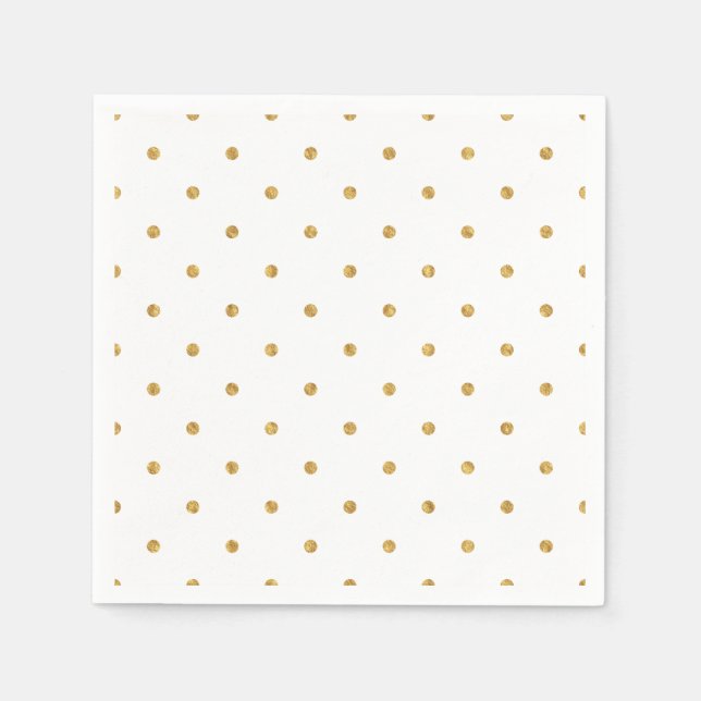 Gold Foil Dots Metallic Hostess Entertaining Party Paper Napkins (Front)