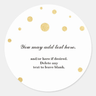 Gold Foil Dots Modern Wedding Bridal Party Sticker