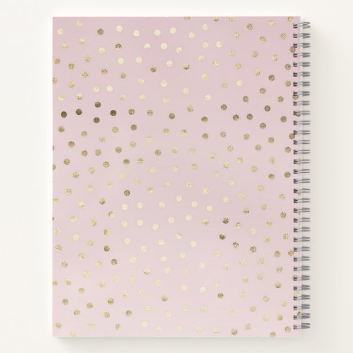 Gold Foil Dots Pattern Blush Personalized Notebook | Zazzle