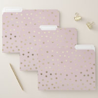 Gold Foil Dots Pattern Blush Pink File Folders