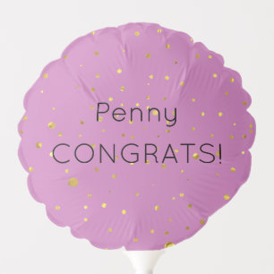 Gold Foil Dots Personalized Congrats Balloon