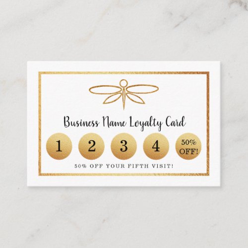 Gold Foil Dragonfly _ Loyalty Card