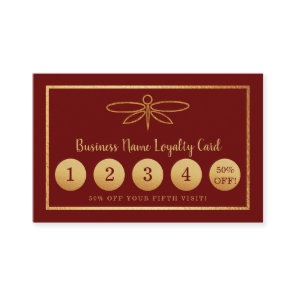 Gold Foil Dragonfly - Loyalty Card