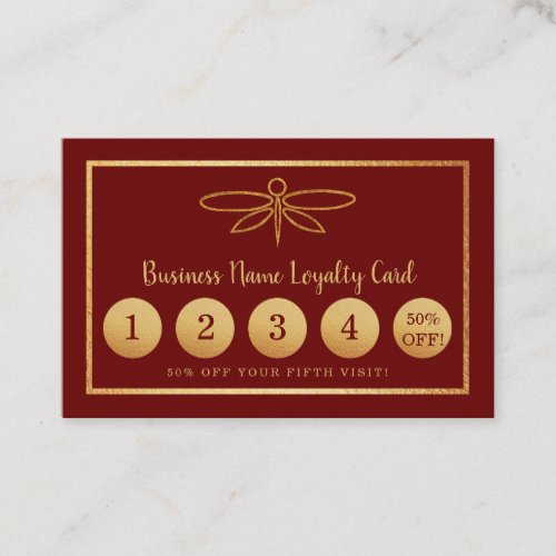 Gold Foil Dragonfly _ Loyalty Card