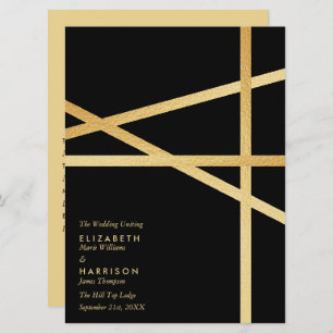 Gold Foil Effect Geometric Style Wedding Program
