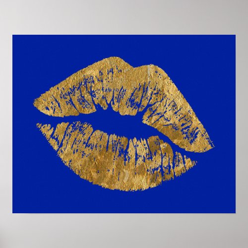 Gold Foil Effect Kiss Poster