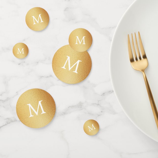Gold Foil Effect Monogram Wedding Confetti (Group)