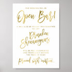 Gold Foil Effect Our Wedding Has An Open Bar Sign