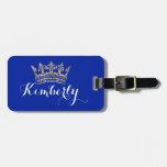 Gold Foil Effect Personalized Crown Luggage Tag at Zazzle