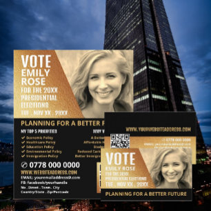 Gold Foil Effect Political Campaigner Advertising Flyer