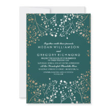 Gold Foil Effect Teal Baby's Breath Wedding