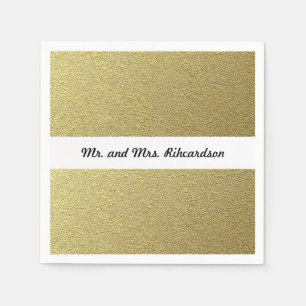 Gold Foil Effect Wedding Paper Napkins