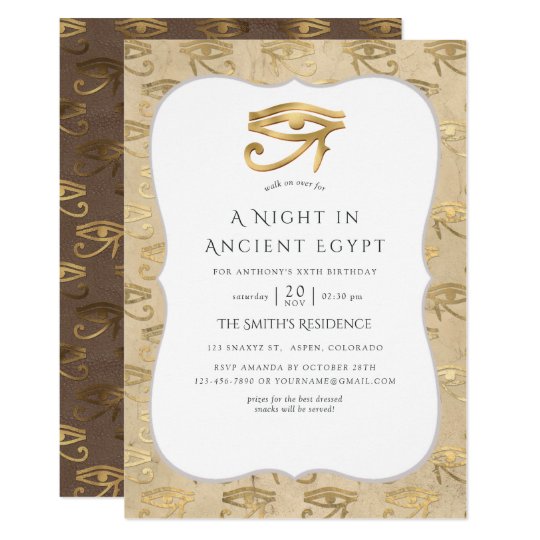Gold Foil Egyptian Themed Party Invitation | Zazzle.com