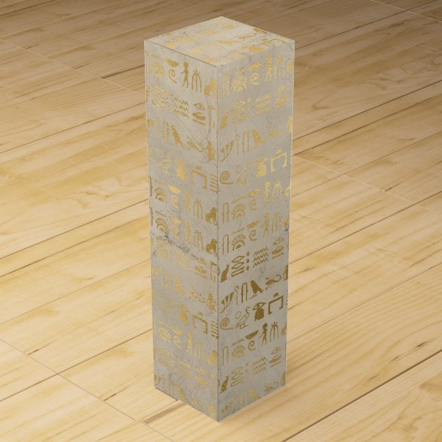 Gold Foil Egyptian Themed Party Wine Box (Back)