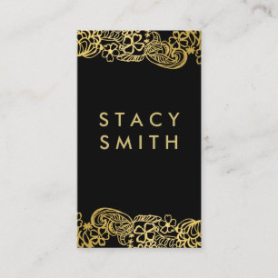 Gold Foil Elegant Floral Pattern Business Card