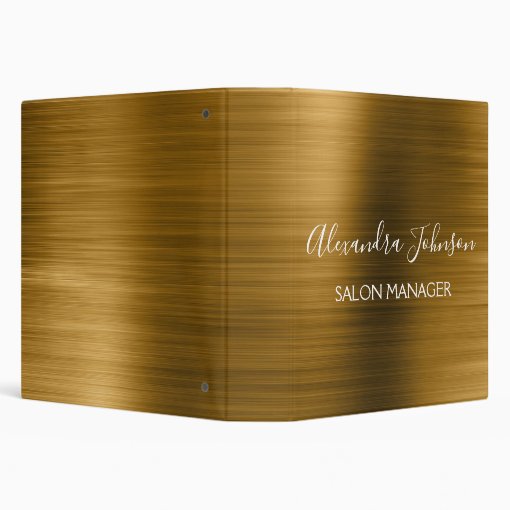 Gold Foil Elegant Modern Luxury 3 Ring Binder | Zazzle