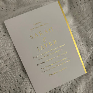 Gold Foil Elegant Modern Wedding Invitation