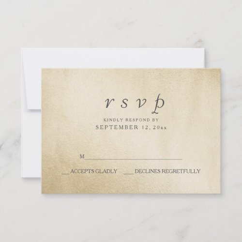 Gold foil Elegant Modern Wedding RSVP