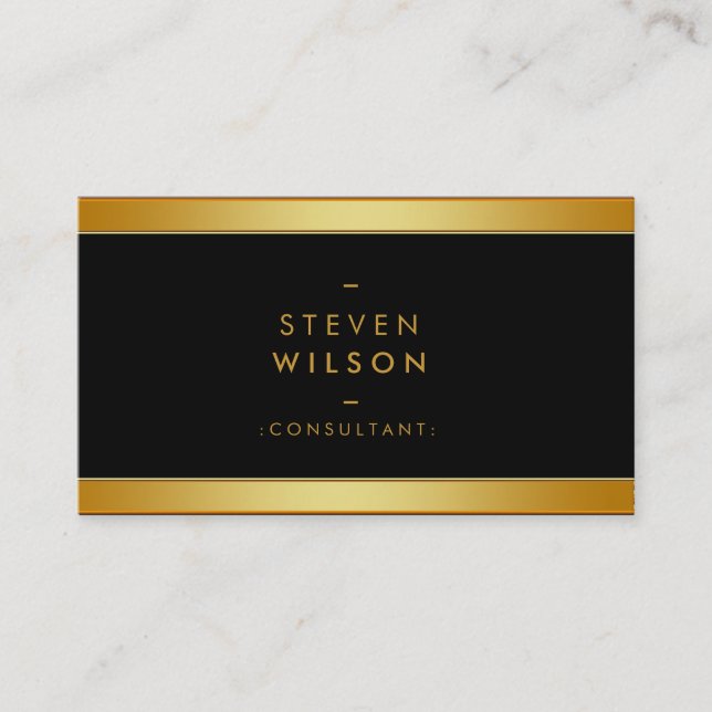 Gold Foil Elegant Retro Financial Services Business Card (Front)