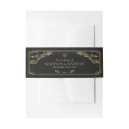 Gold Foil Elegant Tarot Card Wedding Invitation Belly Band