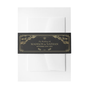 Gold Foil Elegant Tarot Card Wedding Invitation Belly Band