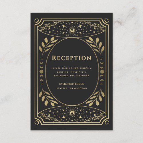 Gold Foil Elegant Tarot Reception Enclosure Card