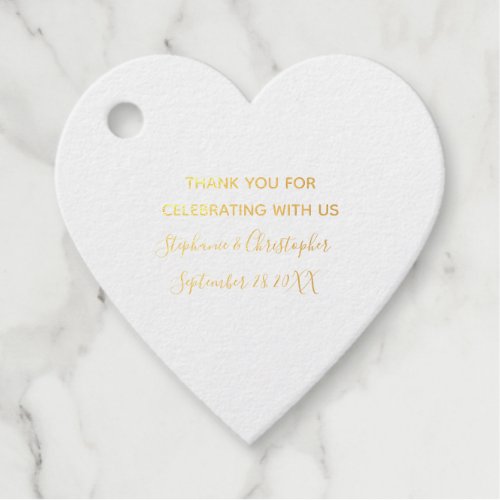 Gold Foil Elegant Wedding Thank you Favor Tags