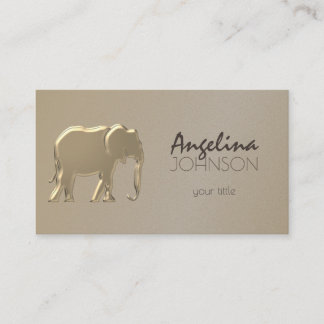 Gold Foil Elephant Modern Business Card