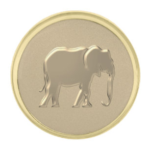 Gold Foil Elephant Silhouette Classy Elegant Gold Finish Lapel Pin