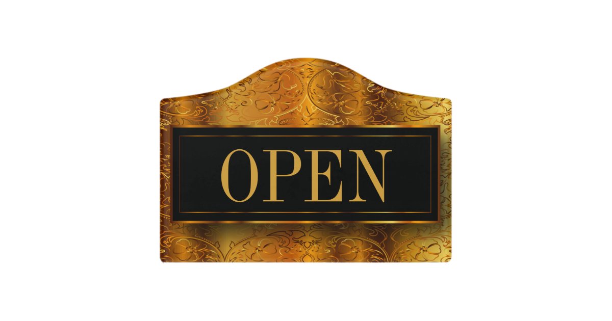 Emboss Lettering Sign Gold Gold Foil Emboss Look Door Sign | Zazzle