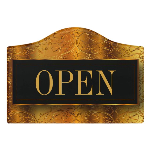 Gold Foil Emboss Look Door Sign (Small Crest Front)