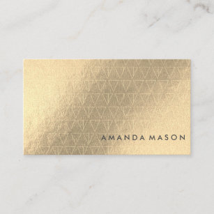 Gold Foil   Fashionable Lux Triangle Pattern Business Card